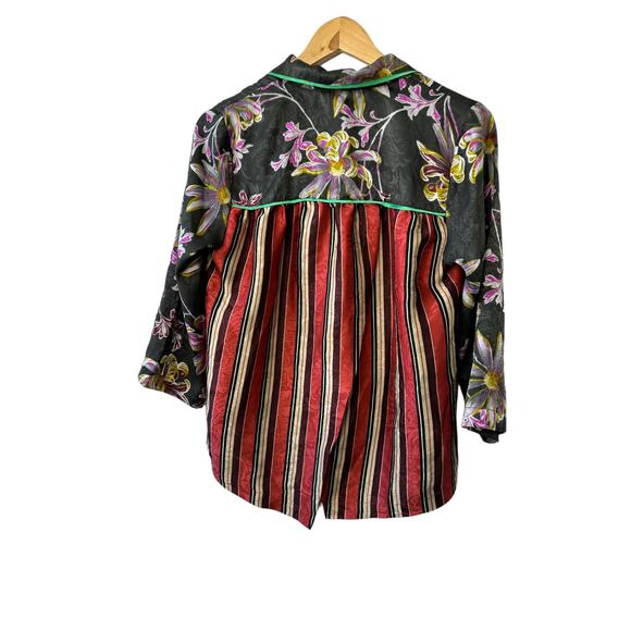 Anthropologie Eloise Juniper Floral Pyjama Top Blouse Women's XS - Picture 8 of 8